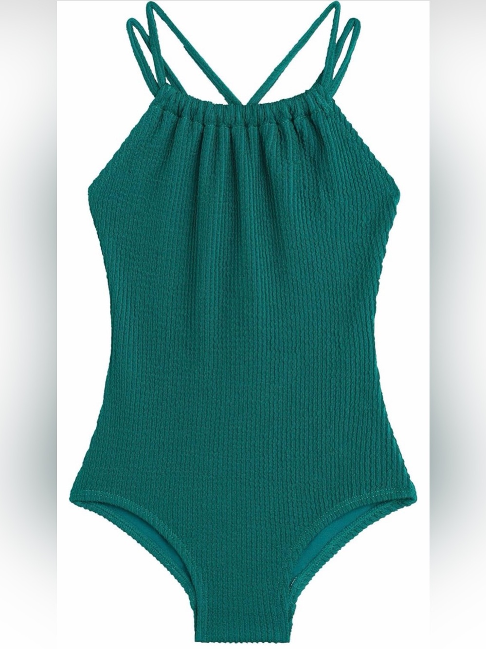 Kanu Surf Teal One-Piece Girls Swimsuit with Double Straps
